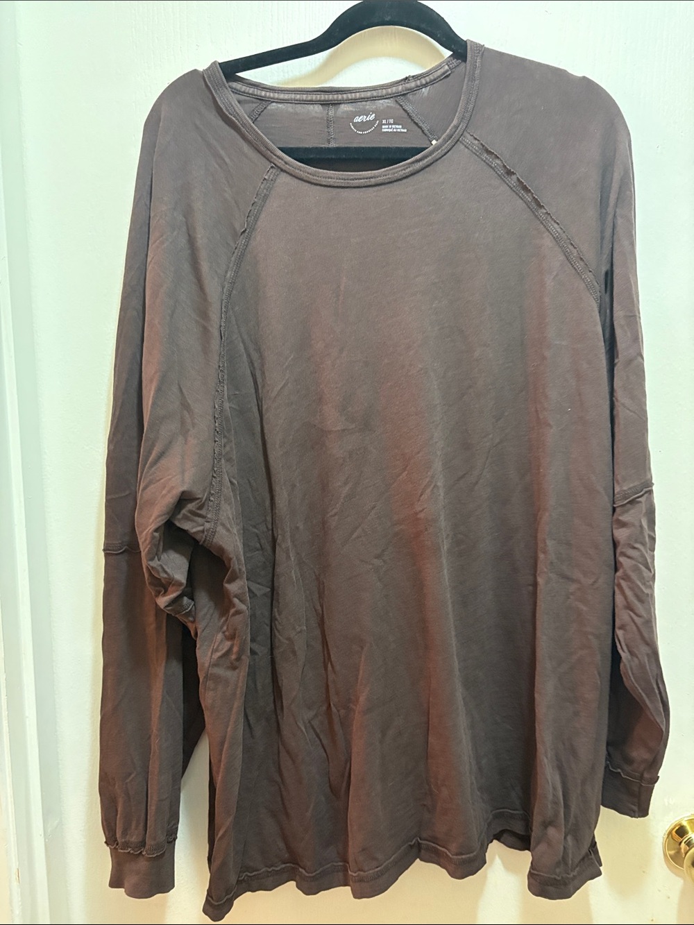 aerie Women's Long Sleeve Tee - Brown